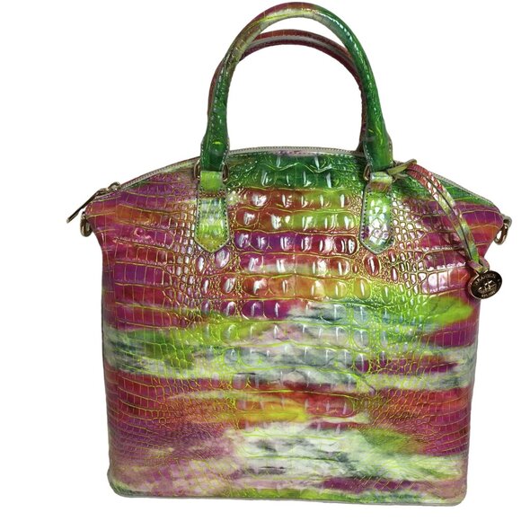 Brahmin LARGE Duxbury Satchel Delight Croc Leather Bag + Wallet + CC Holder NEW - Picture 2 of 13